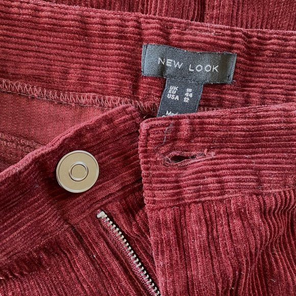 ASOS || WINE RED CORDUROY SKIRT - Picture 4 of 8